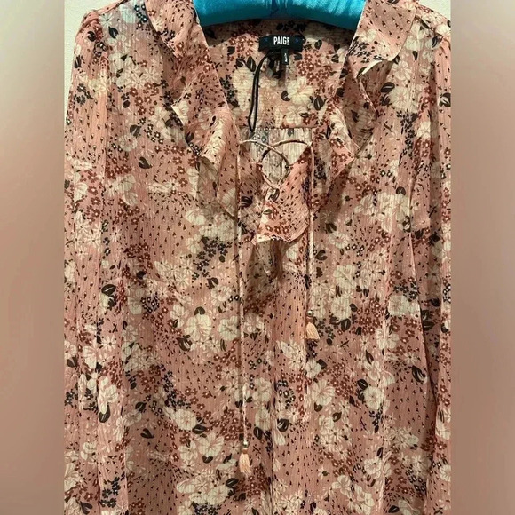 NWOT PAIGE Ilara Floral Ruffle Blouse / Size Medium / - Picture 5 of 10
